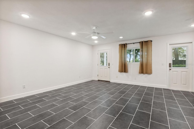 empty room with ceiling fan