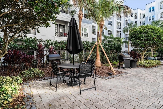 view of patio with a grill