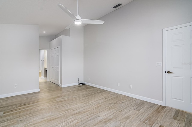 spare room featuring light hardwood / wood-style floors