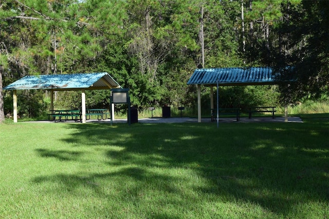 view of home's community featuring a gazebo and a lawn