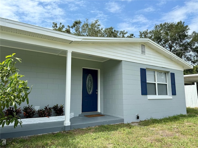 view of exterior entry