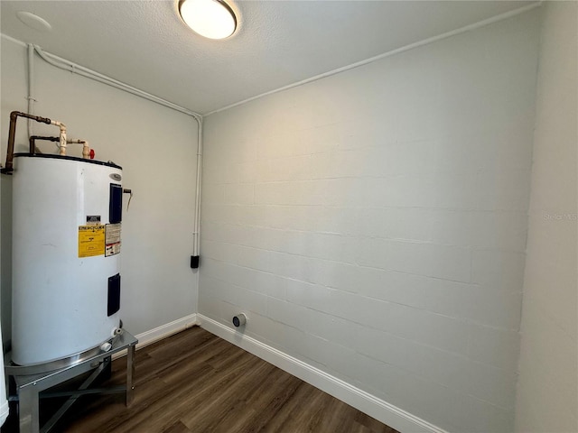 utility room with electric water heater