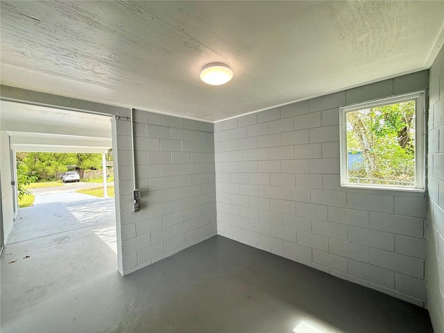 interior space with concrete floors