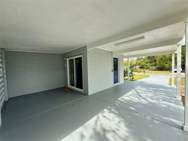 view of patio with a carport