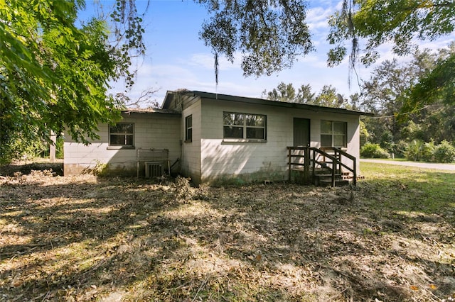 view of property exterior featuring central air condition unit