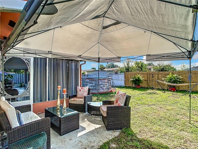 view of patio featuring an outdoor living space