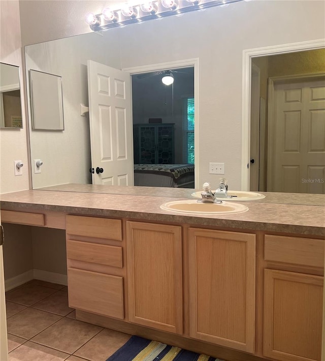 bathroom featuring vanity and tile patterned floors