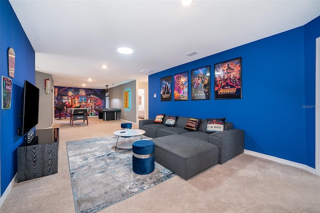 view of carpeted living room