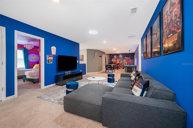 view of carpeted living room