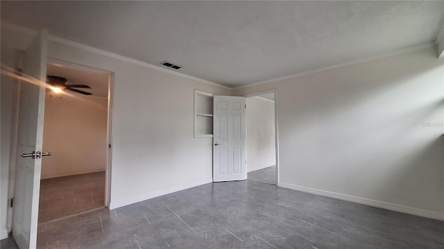 unfurnished bedroom featuring crown molding