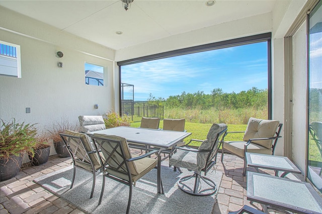 view of sunroom