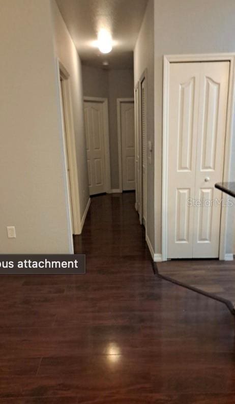 hall featuring dark hardwood / wood-style floors