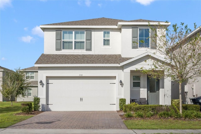 view of property with a garage