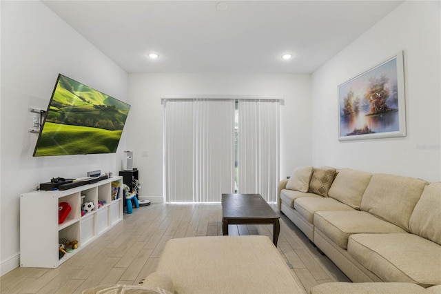 living room featuring light hardwood / wood-style floors