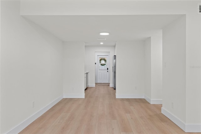 hall featuring light wood-type flooring