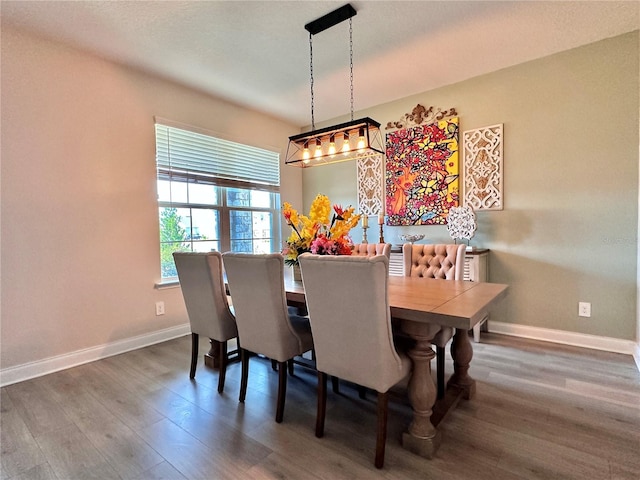 dining space featuring dark hardwood / wood-style flooring