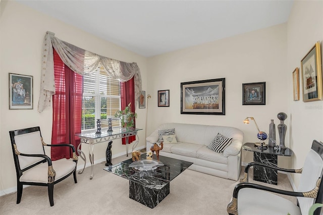 living room with carpet