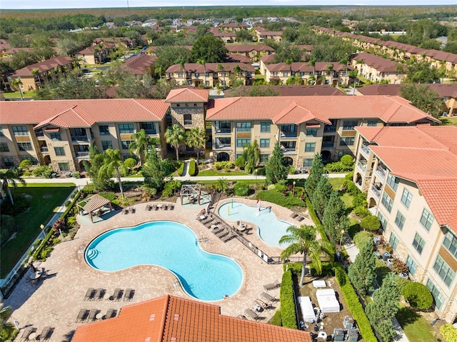 view of pool featuring a patio