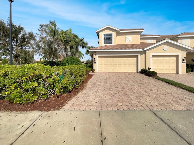 view of front of home with a garage