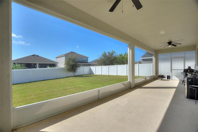 view of patio / terrace with ceiling fan