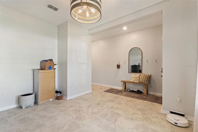 interior space with light tile patterned flooring