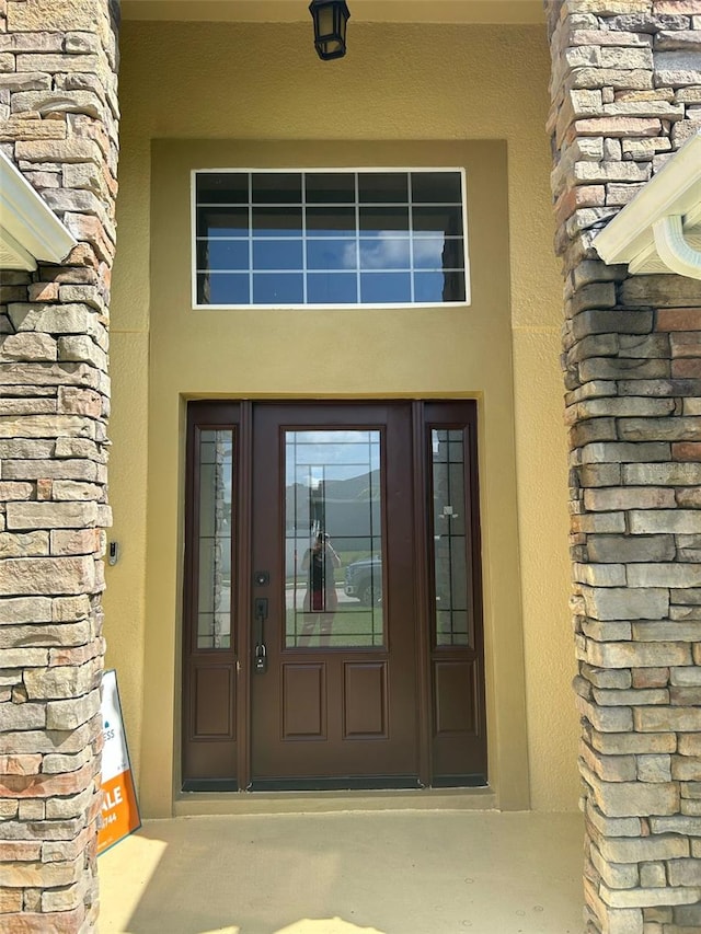 entrance to property with french doors