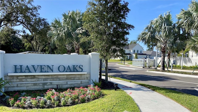 view of community sign