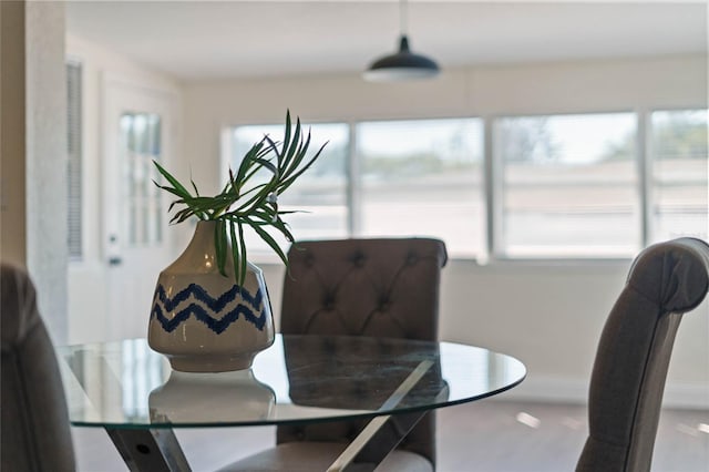 dining space featuring a healthy amount of sunlight