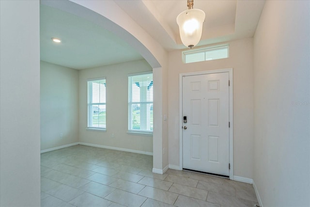 view of tiled foyer entrance