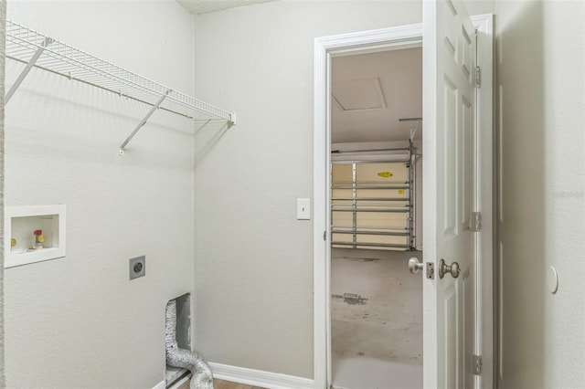 laundry room featuring hookup for a washing machine and electric dryer hookup