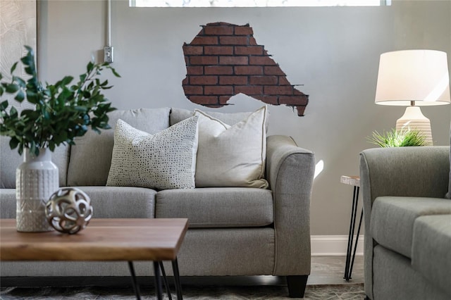 living room featuring wood-type flooring