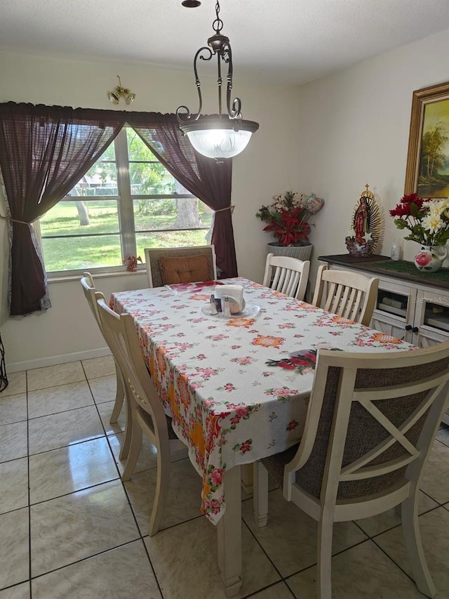view of tiled dining room