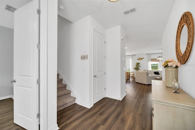 interior space featuring dark wood-type flooring