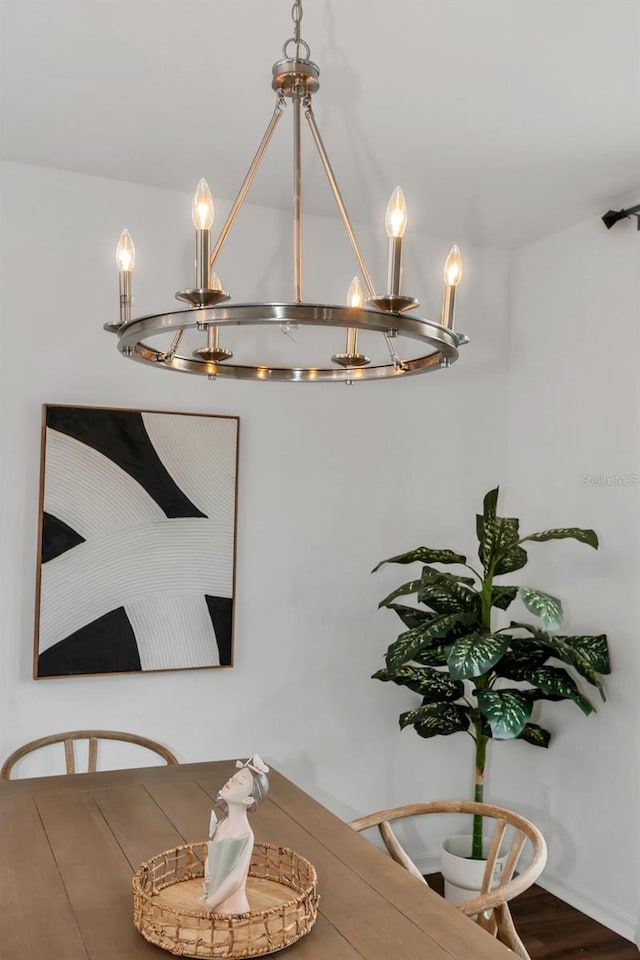 dining area featuring wood-type flooring