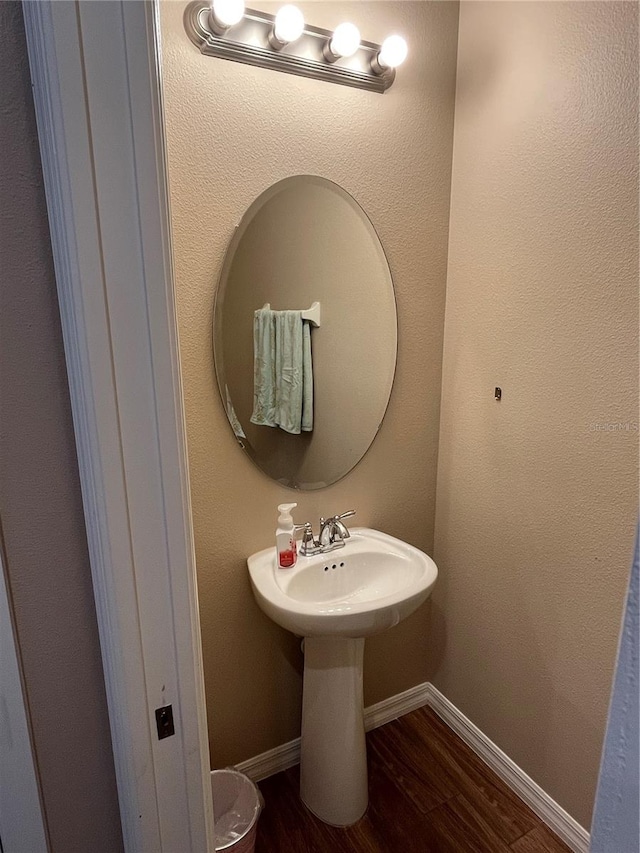 bathroom featuring hardwood / wood-style floors