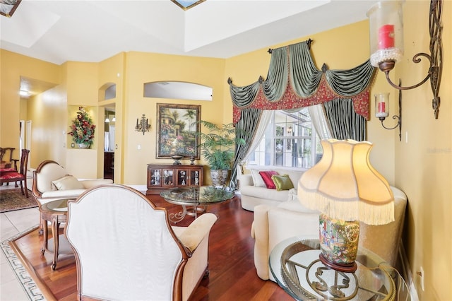 living room featuring hardwood / wood-style flooring