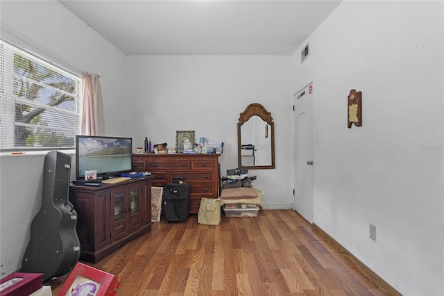 office area featuring hardwood / wood-style flooring