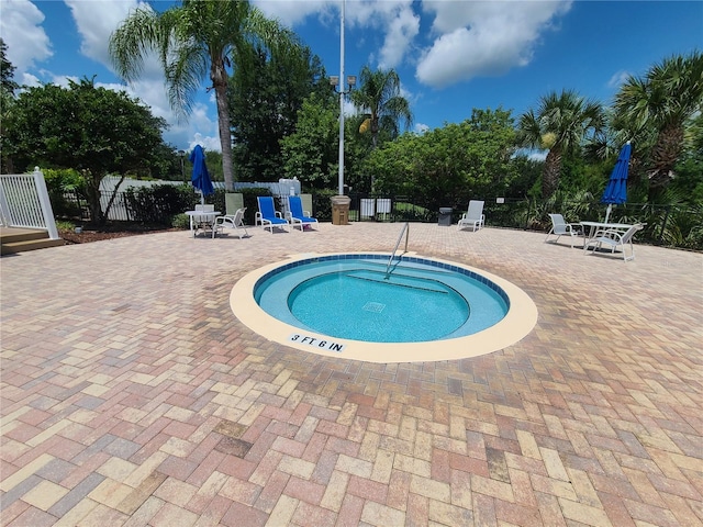 view of pool with a patio