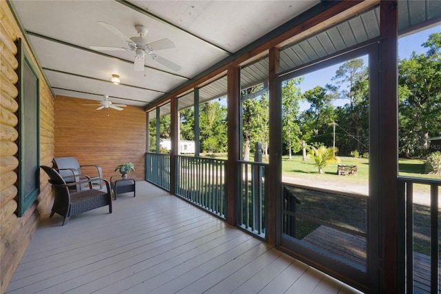 view of sunroom