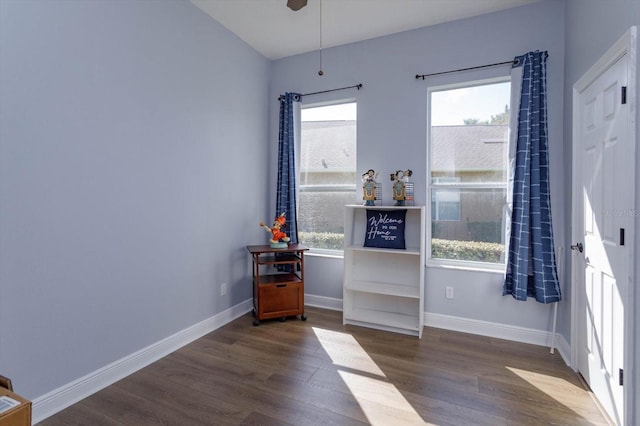 interior space featuring dark hardwood / wood-style floors