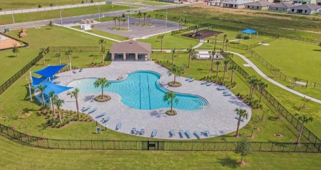 view of pool with a patio area