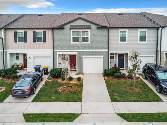 view of property with a garage