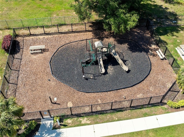 view of yard with a playground