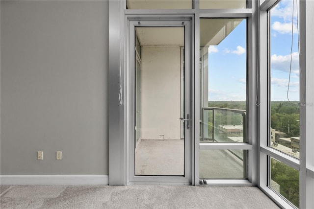 interior space featuring carpet flooring