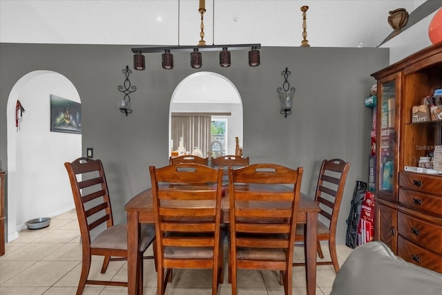 view of tiled dining space