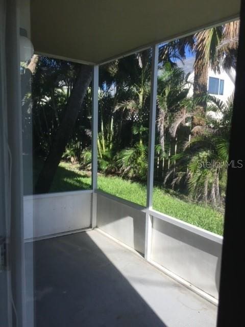 view of unfurnished sunroom