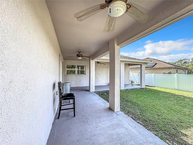 view of patio / terrace with ceiling fan