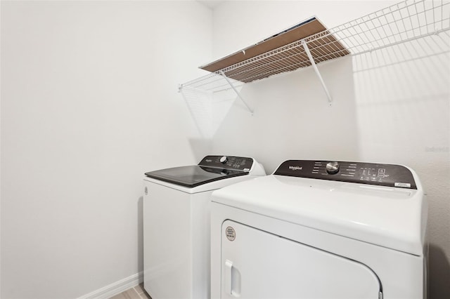 laundry room featuring washer and dryer