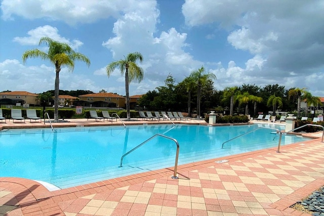 view of pool featuring a patio