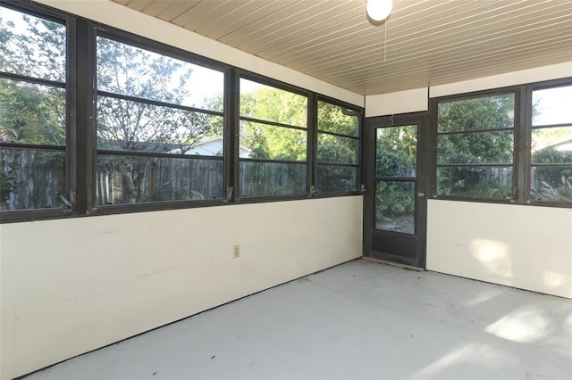 view of unfurnished sunroom